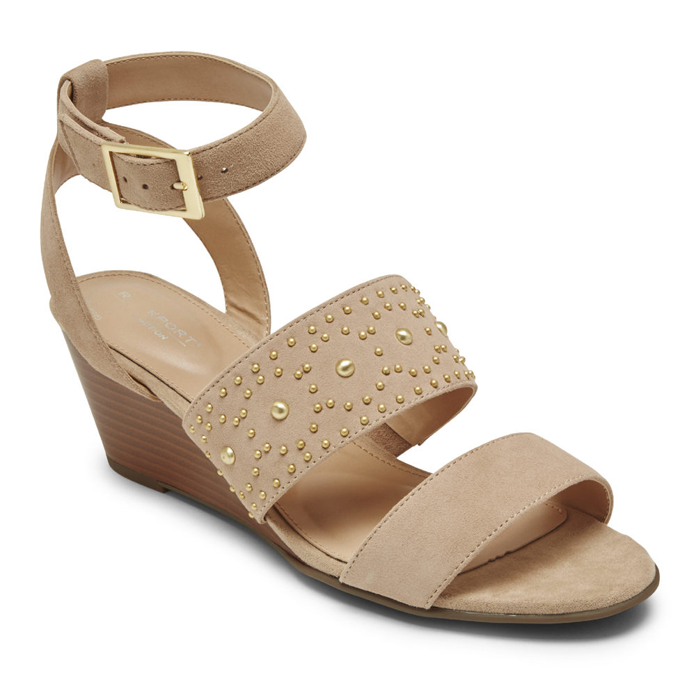 Sandálias Rockport Mulher Bege - Total Motion Taylor Studded - 46357BTHD